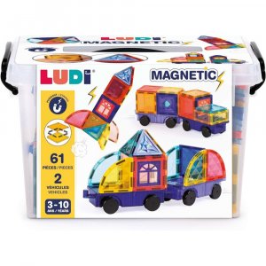 Jeu de construction véhicules magnétiques 63 pièces Ludi jouets