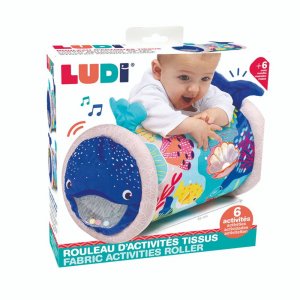 Rouleau d'activités baby roller en tissu baleine Ludi jouets