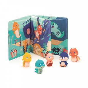 Livre de bain avec 5 marionnettes à doigts Ludi jouets