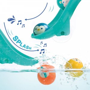Lot de 2 toboggans de bain avec balles flottantes sonores Ludi jouets