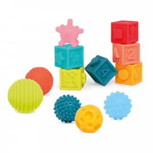 Coffret d'éveil sensoriel 6 balles et 6 cubes souples Ludi jouets