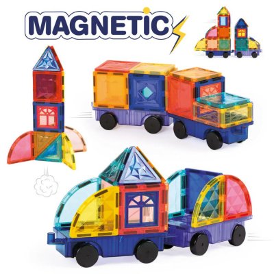 Jeu de construction véhicules magnétiques 63 pièces