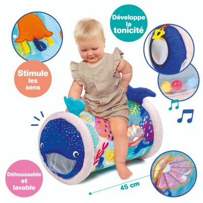 Rouleau d'activités baby roller en tissu baleine