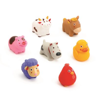 LUDI JOUETS Lot de 7 aspergeurs de bain animaux de la ferme