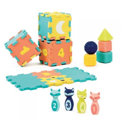 LUDI JOUETS Coffret d'activités tapis, quilles, formes