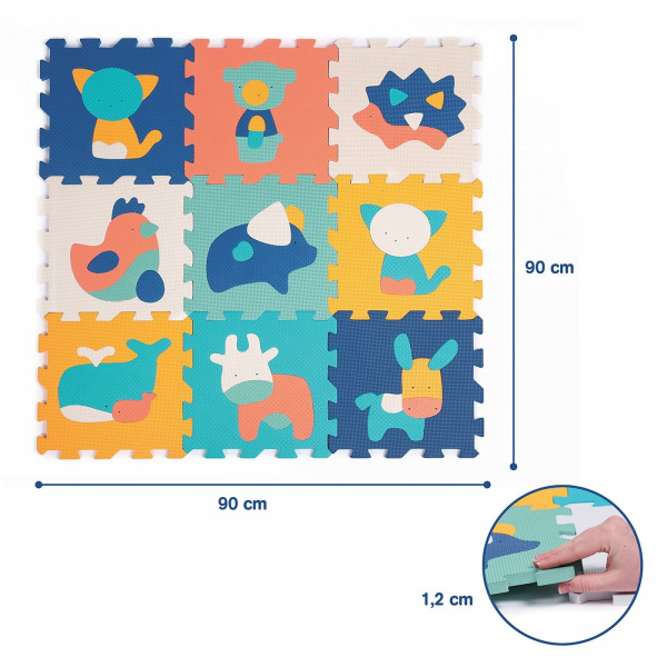 Tapis d'éveil 9 dalles en mousse animaux Ludi jouets