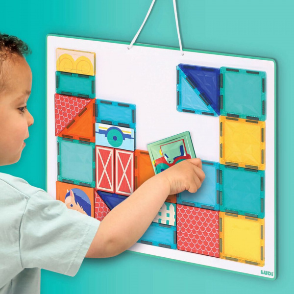 Jeu de construction panneau magnétique avec 27 pièces Ludi jouets