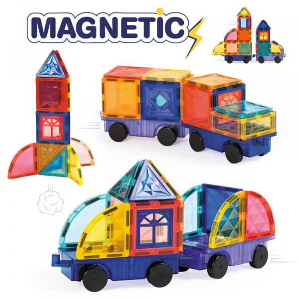 Jeu de construction véhicules magnétiques 63 pièces Ludi jouets