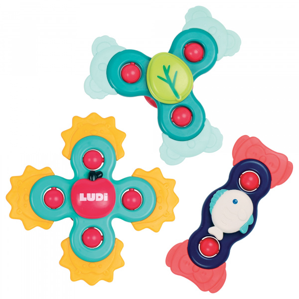 Lot de 3 jouets rotatifs baby spinners Ludi jouets