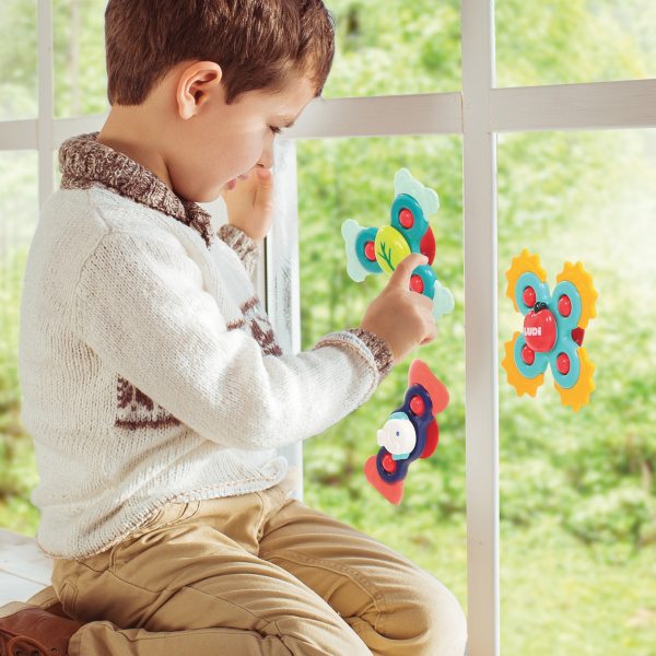 Lot de 3 jouets rotatifs baby spinners Ludi jouets