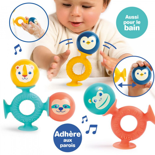 Jeu d'éveil à ventouses et balles sonores smac pop Ludi jouets