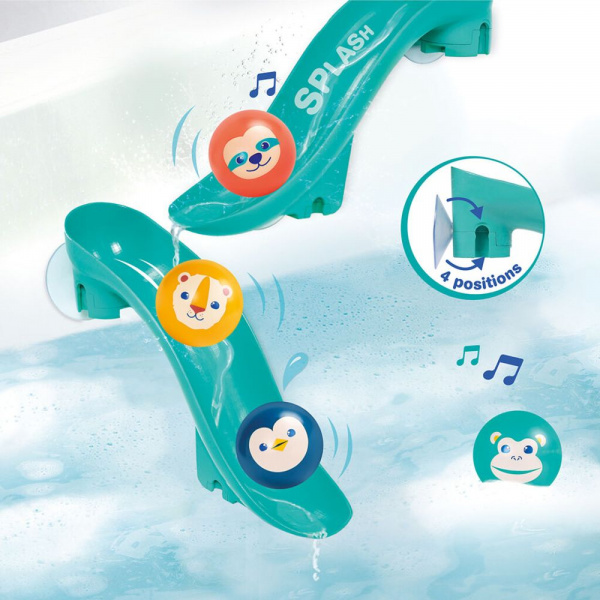 Lot de 2 toboggans de bain avec balles flottantes sonores Ludi jouets