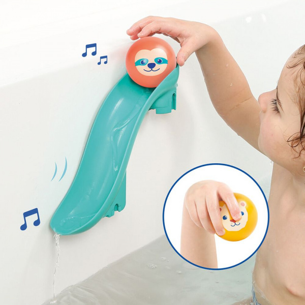 Lot de 2 toboggans de bain avec balles flottantes sonores Ludi jouets