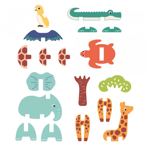 Puzzle 3d en mousse pour enfant animaux Ludi jouets