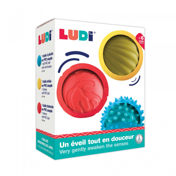 Lot de 3 balles sensorielles Ludi jouets