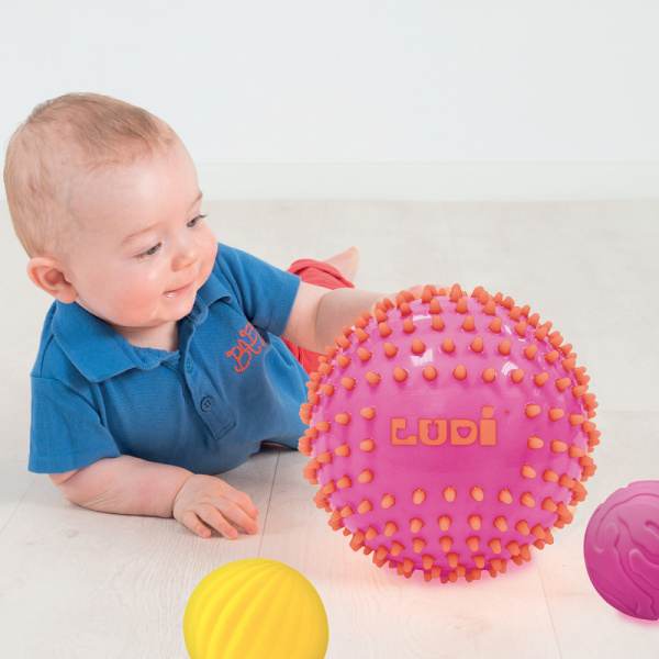 3 balles sensorielles roses Ludi jouets