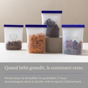 Lot de 5 sachets de conservation de lait maternel en silicone réutilisable Lansinoh