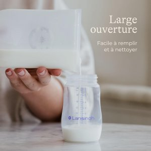 Lot de 5 sachets de conservation de lait maternel en silicone réutilisable Lansinoh