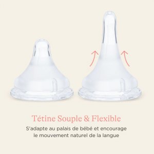 Lot de 2 biberons et tétines 3mois+ naturalwave 240ml Lansinoh