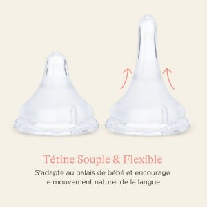 Lot de 2 biberons et tétines 3mois+ naturalwave 240ml Lansinoh