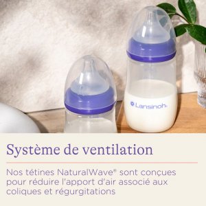Biberon avec tétine naturalwave 240ml Lansinoh