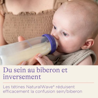 Biberon en verre avec tétine naturalwave 240ml