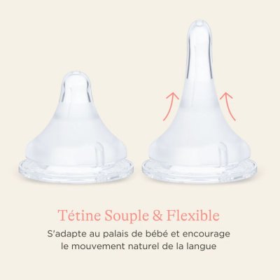 Lot de 2 biberons et tétines 1m+ naturalwave 160 ml