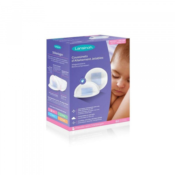 Lot de 60 coussinets d'allaitement jetables Lansinoh