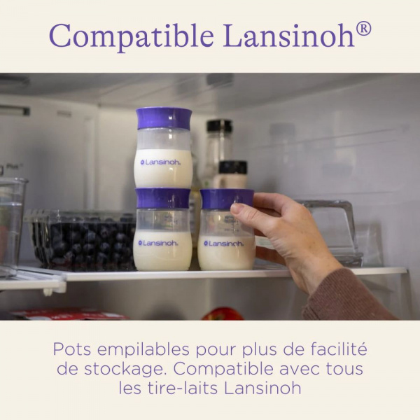 Pots de conservation lait maternel 4x160ml Lansinoh