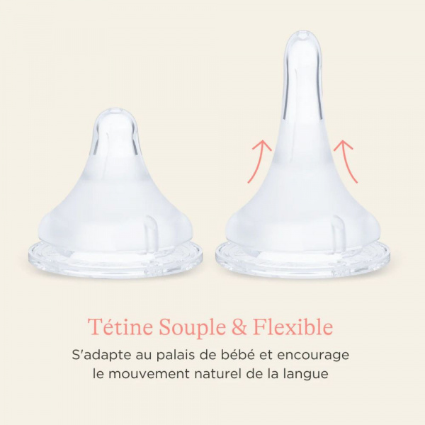 Lot de 2 biberons et tétines 1m+ naturalwave 160 ml Lansinoh