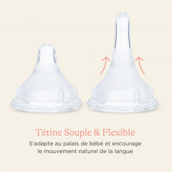 Lot de 2 biberons et tétines 3mois+ naturalwave 240ml Lansinoh