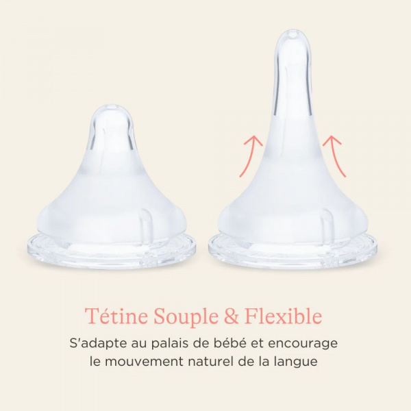 Lot de 2 biberons et tétines 3mois+ naturalwave 240ml Lansinoh