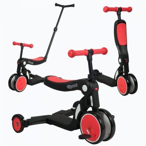 Scootizz, draisienne évolutive 5 en 1 avec barre de poussée adulte rouge Looping