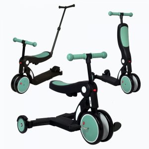 Scootizz,draisienne évolutive 5 en 1 avec barre de poussée adulte verte Looping