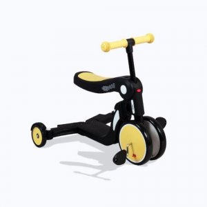 Draisienne évolutive 5 en 1 scootizz avec barre de poussée adulte jaune Looping