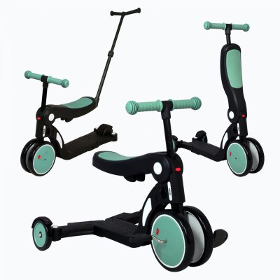 Scootizz,draisienne évolutive 5 en 1 avec barre de poussée adulte verte