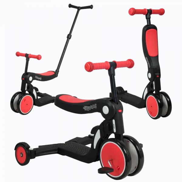 Scootizz, draisienne évolutive 5 en 1 avec barre de poussée adulte rouge Looping