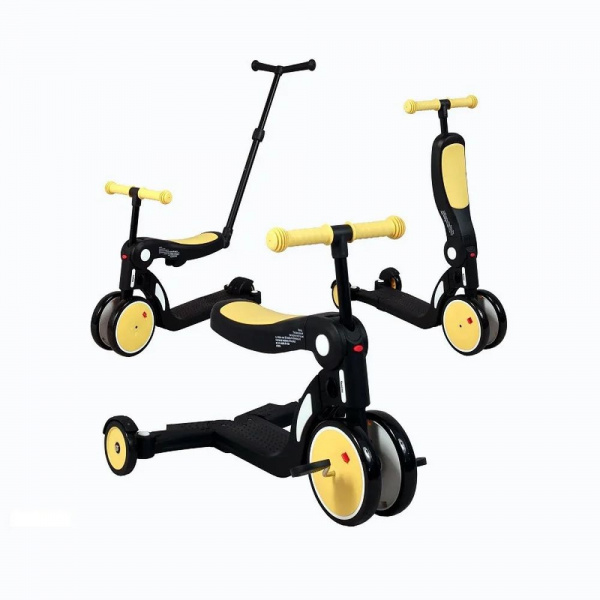 Draisienne évolutive 5 en 1 scootizz avec barre de poussée adulte jaune Looping