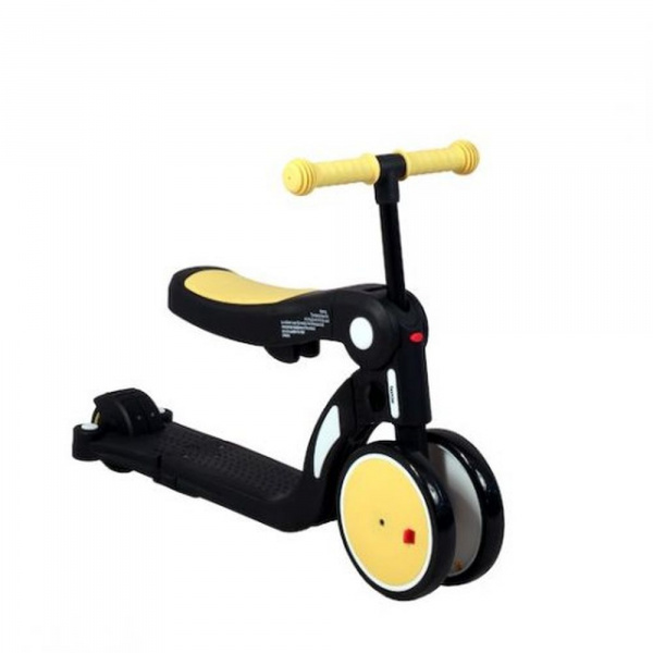 Draisienne évolutive 5 en 1 scootizz avec barre de poussée adulte jaune Looping