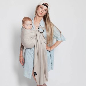 Echarpe de portage tissée sans nœud or blanc Love radius