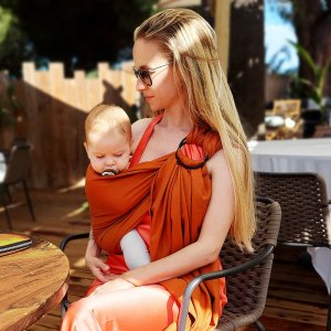 Echarpe de portage tissée sans nœud fauve Love radius