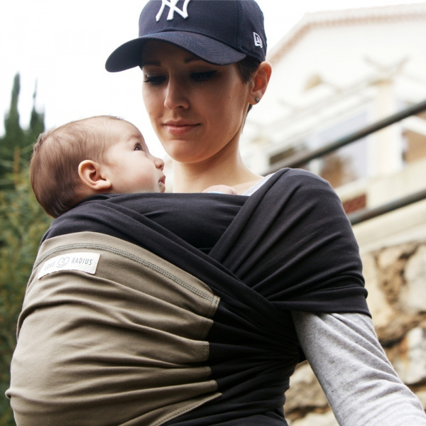 Echarpe de portage l'originale anthracite, olive Love radius