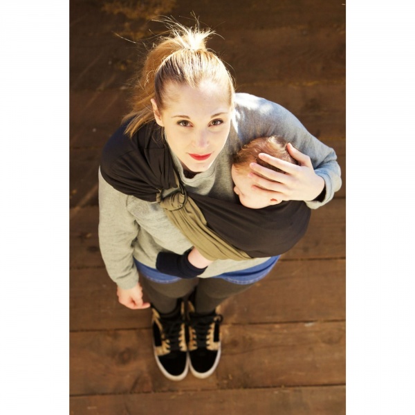 Echarpe de portage sans nœud - anthracite, noir (réversible) Love radius