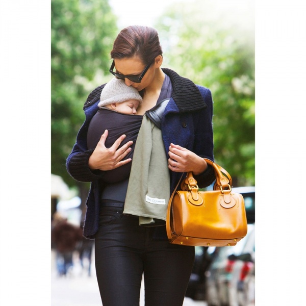 Echarpe de portage sans nœud - anthracite, noir (réversible) Love radius