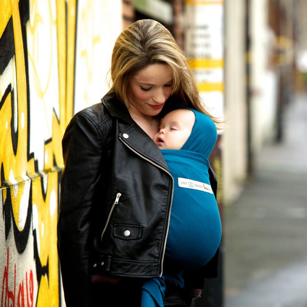 Écharpe de portage la basic bleu rétro coton bio Love radius