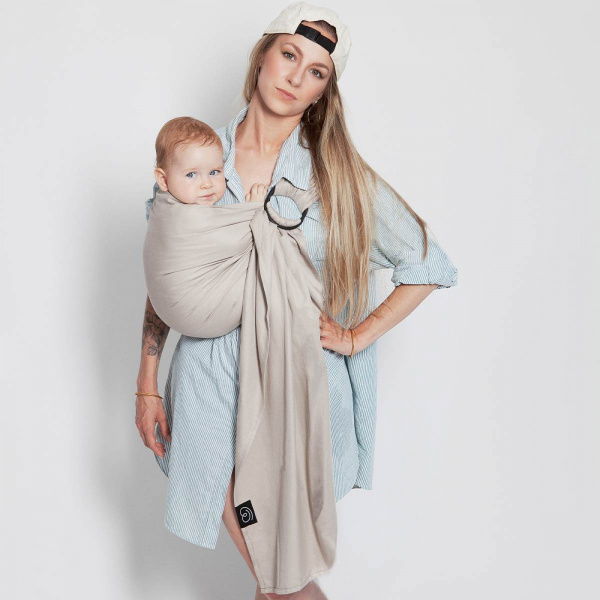 Echarpe de portage tissée sans nœud or blanc Love radius