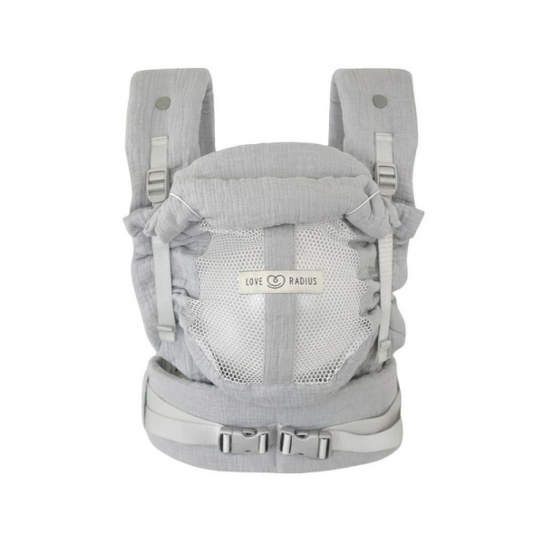 Porte bébé physiocarrier 2 grey gaze de coton Love radius