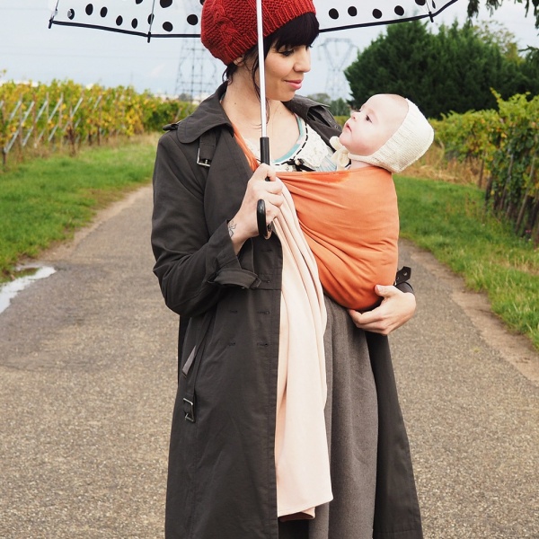 Echarpe de portage sans nœud - anthracite, noir (réversible) Love radius