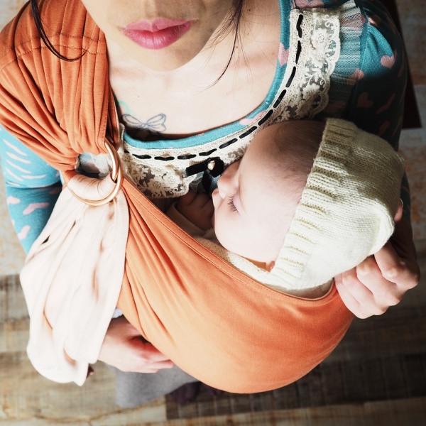 Echarpe de portage sans nœud - anthracite, noir (réversible) Love radius