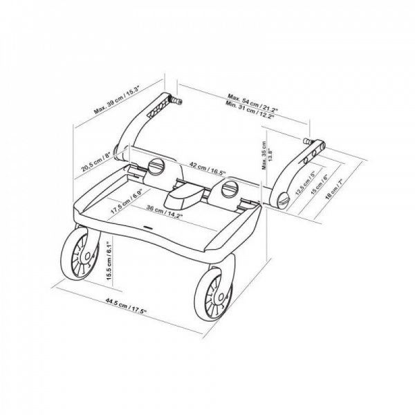 Planche à roulettes buggy board maxi noir et rouge Lascal